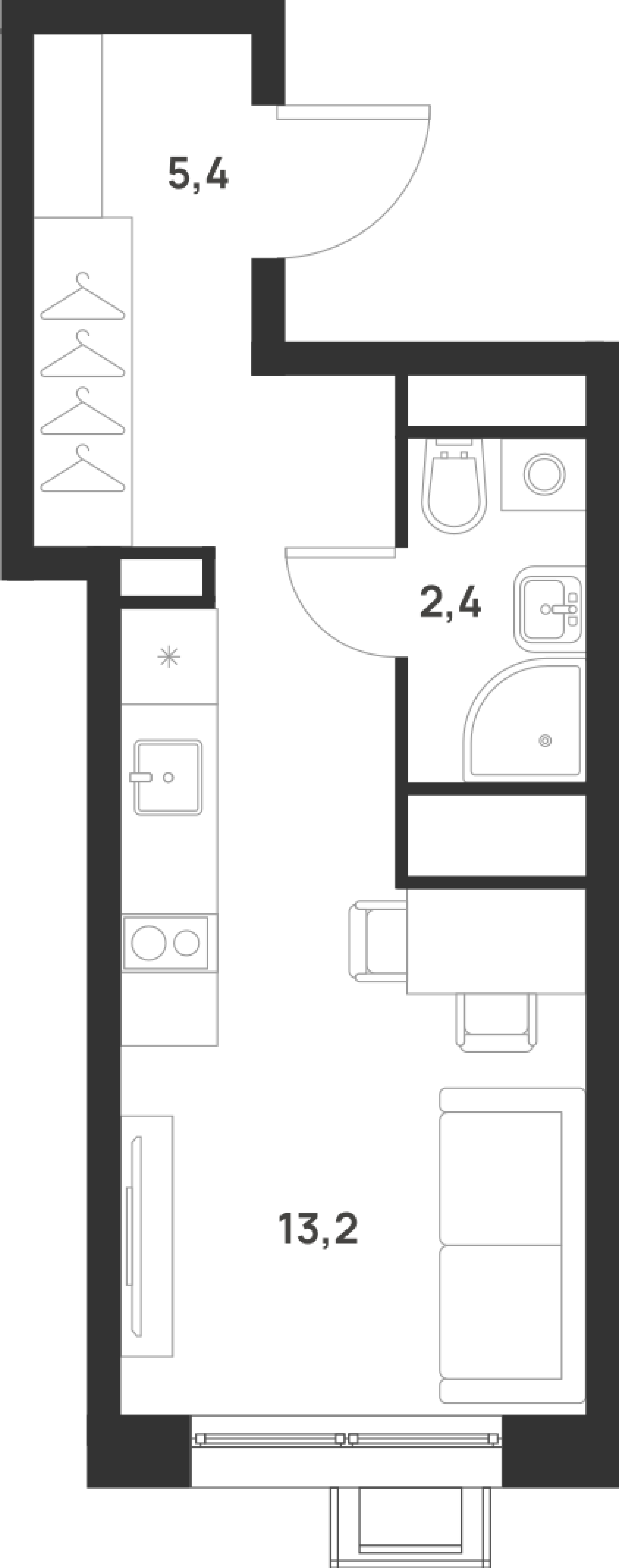 Студия 21 м2 в ЖК Foreville корпус null этаж 8