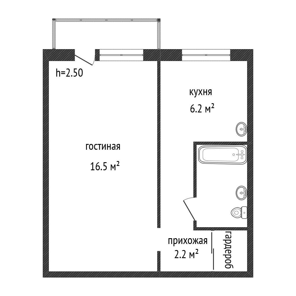 1-комнатная 29.2 м2 в ЖК undefined корпус null этаж 4