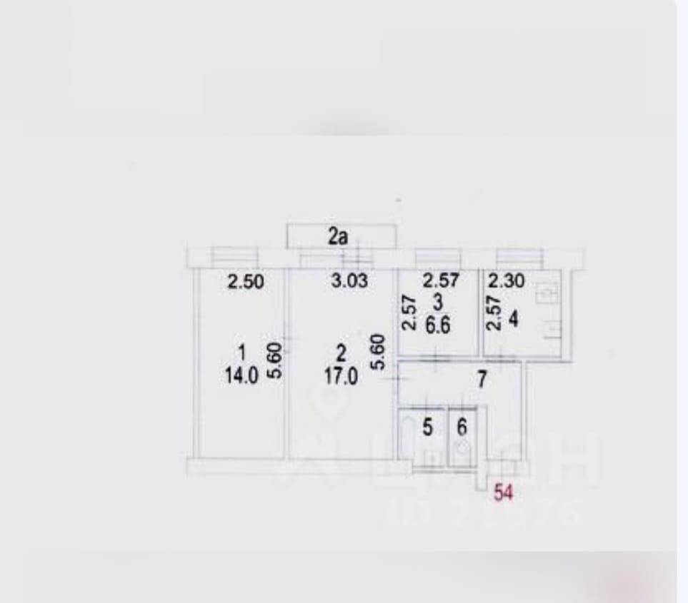 3-комнатная 53.7 м2 в ЖК undefined корпус null этаж 4