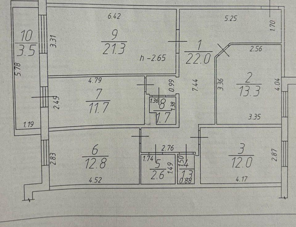 4-комнатная 102.2 м2 в ЖК undefined корпус null этаж 10