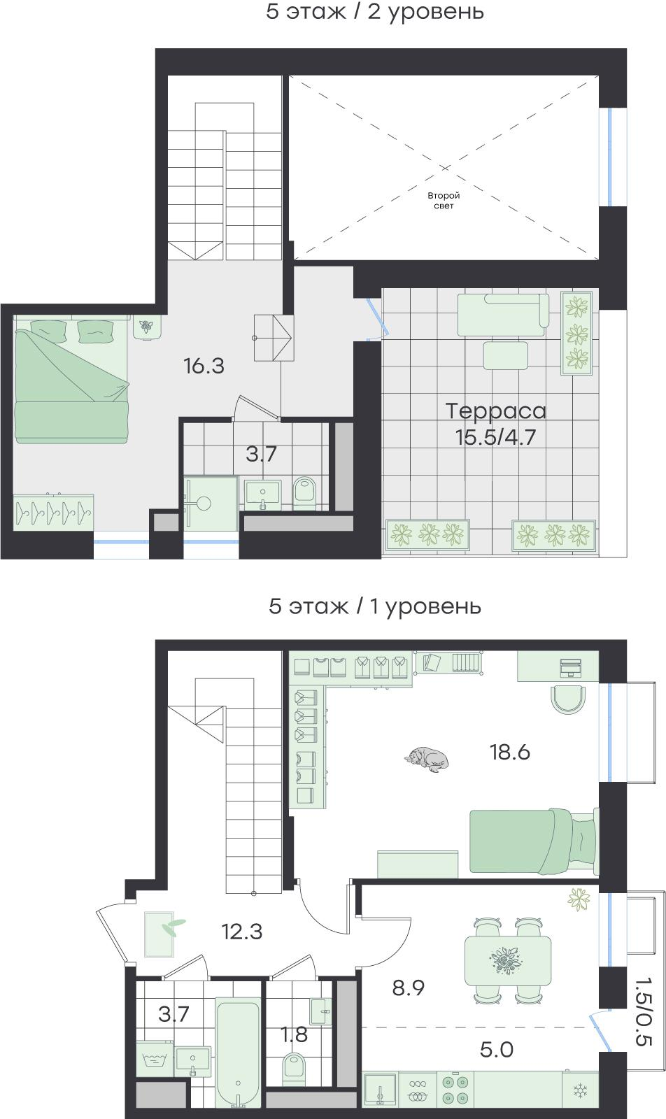 Студия 70 м2 в ЖК G3 Театральный корпус null этаж 5