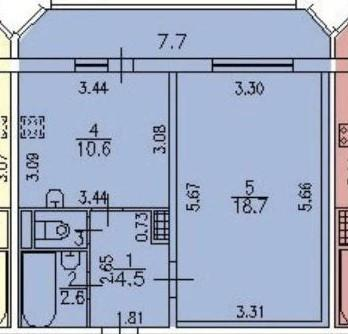 1-комнатная 38 м2 в ЖК undefined корпус null этаж 8