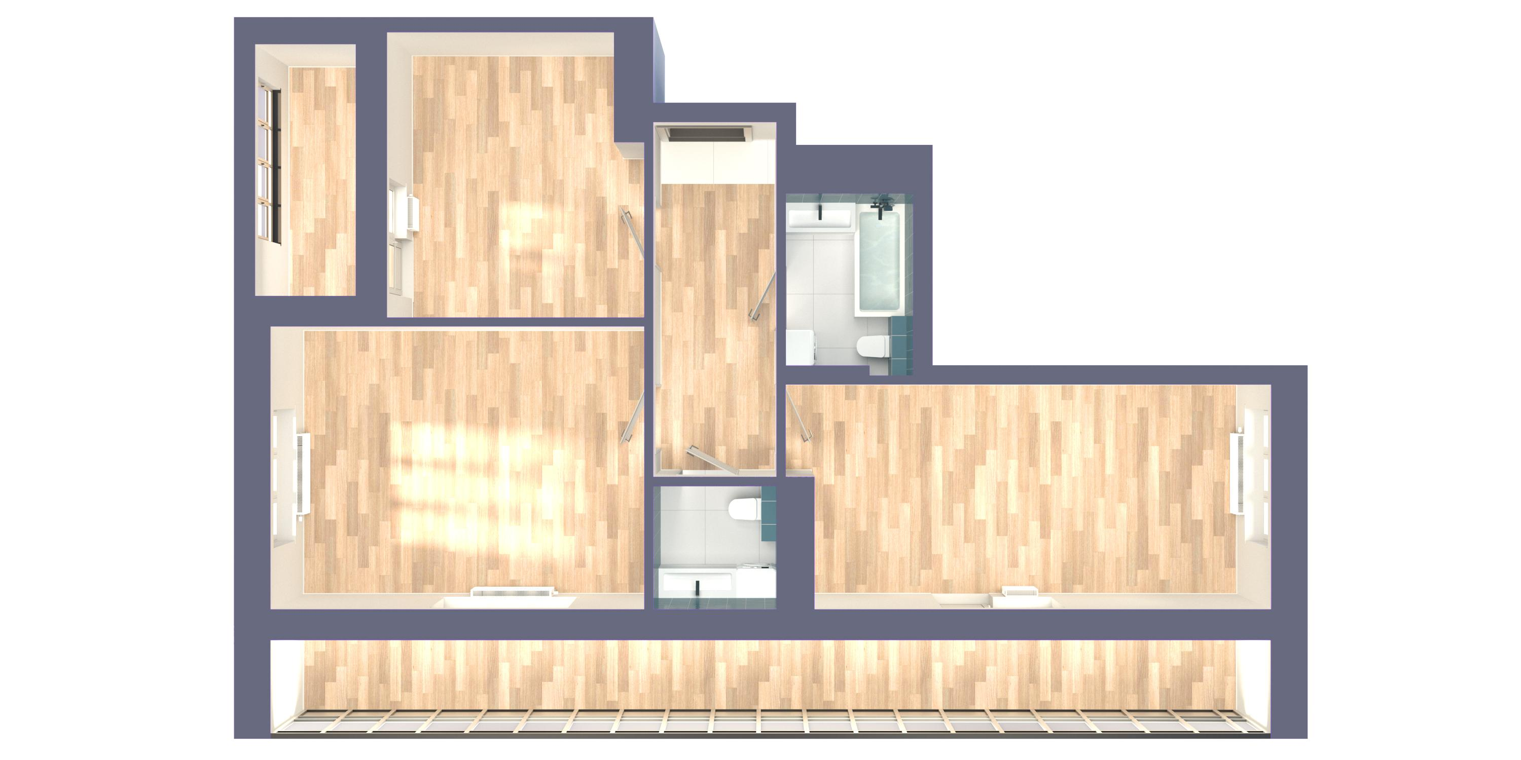 2-комнатная 68 м2 в ЖК Солнечный город корпус null этаж 2