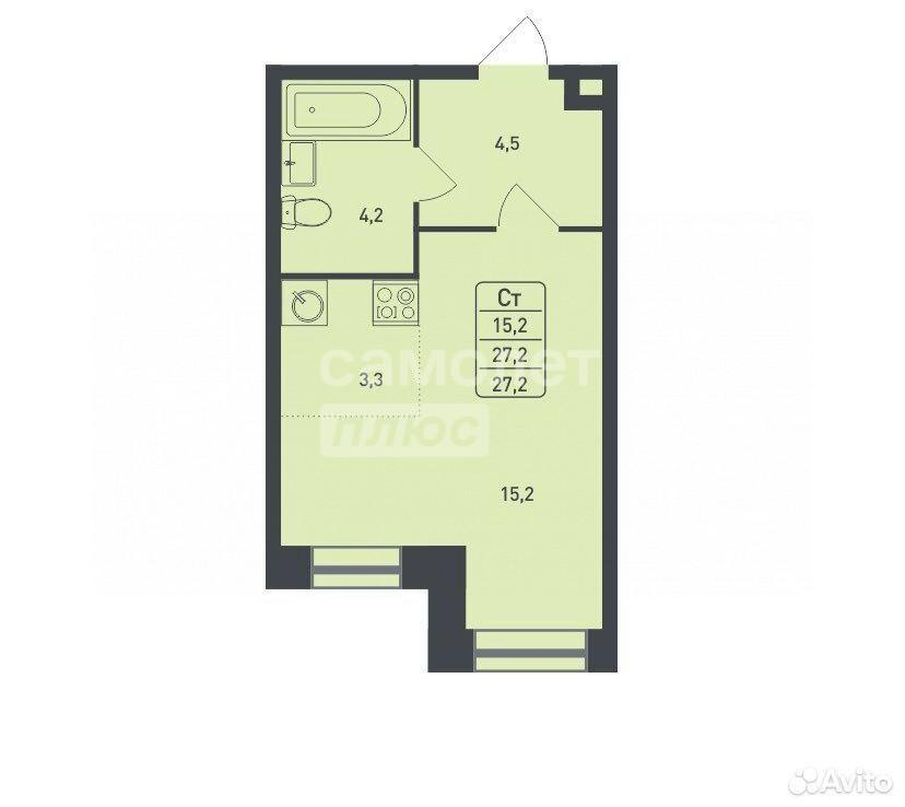 Студия 26.7 м2 в ЖК undefined корпус null этаж 1