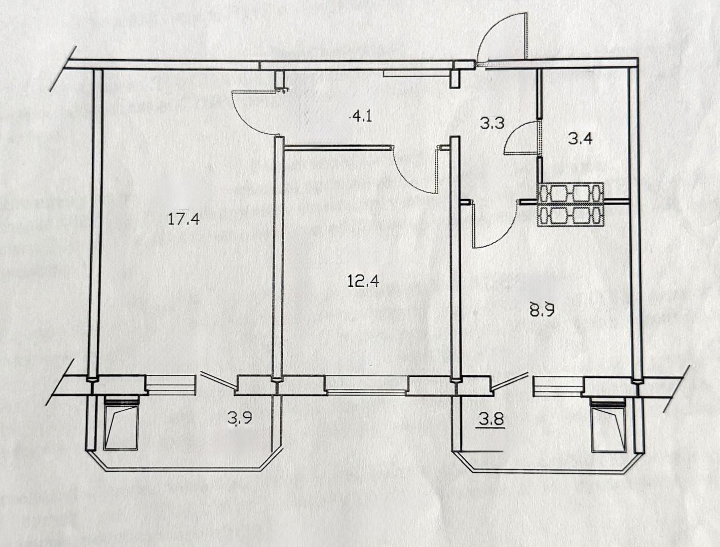 2-комнатная 49.5 м2 в ЖК undefined корпус null этаж 7