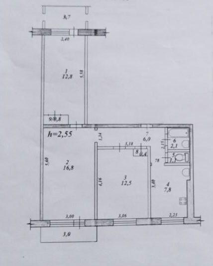 3-комнатная 60.3 м2 в ЖК undefined корпус null этаж 5