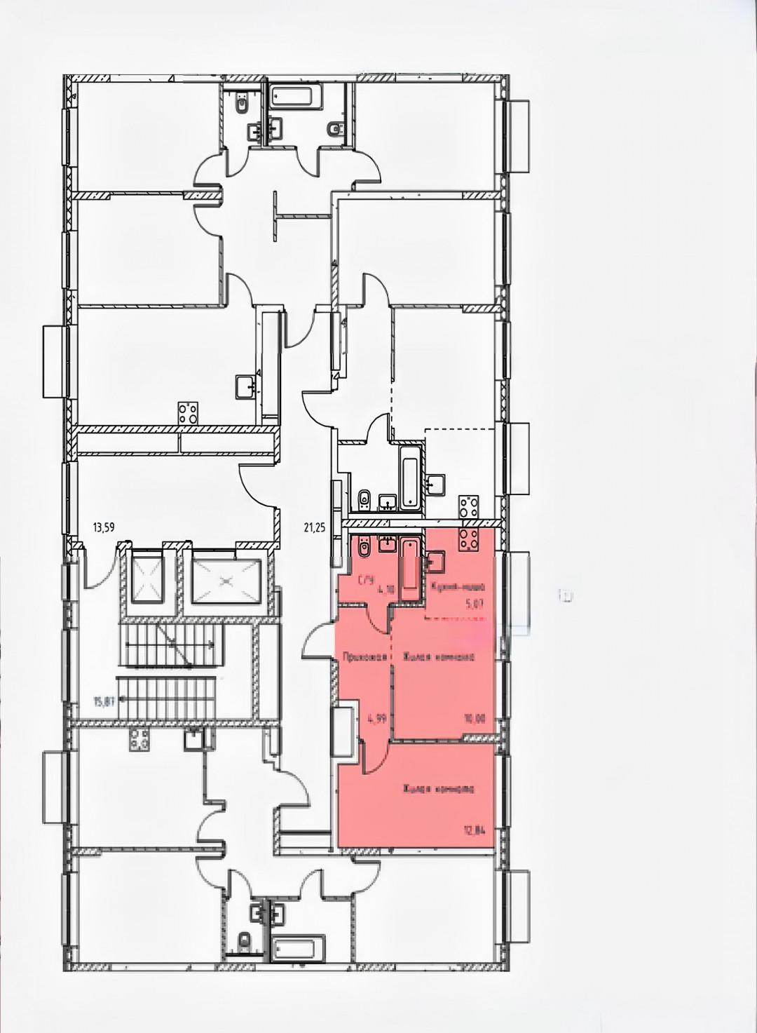 2-комнатная 37 м2 в ЖК undefined корпус null этаж 7