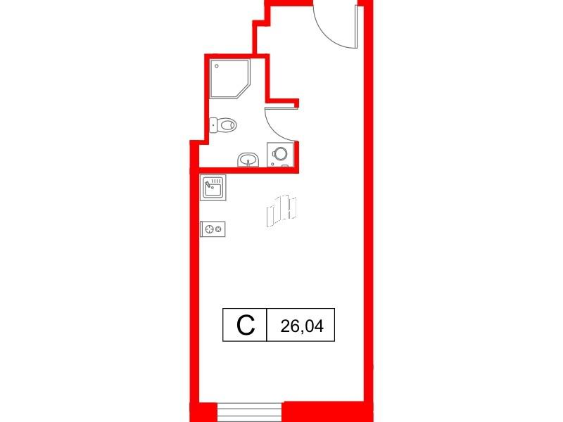 Студия 25 м2 в ЖК Saan корпус null этаж 14