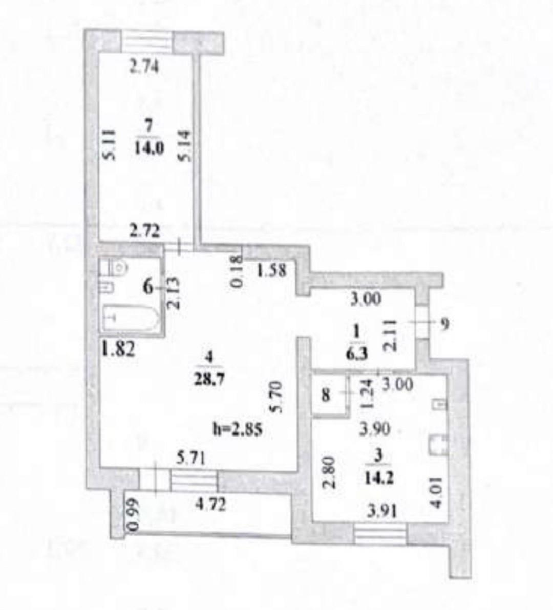 2-комнатная 68 м2 в ЖК undefined корпус null этаж 4