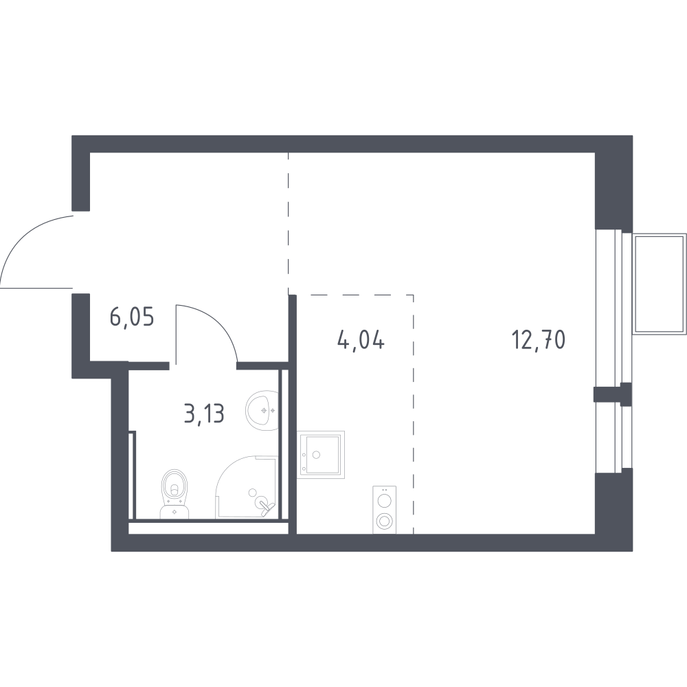 Студия 25 м2 в ЖК Егорово парк корпус null этаж 2