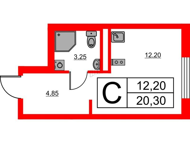 Студия 20 м2 в ЖК Avenue Apart Пулково корпус null этаж 11