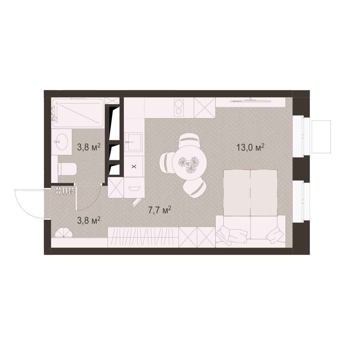 Студия 28 м2 в ЖК Гранд Комфорт-3 корпус null этаж 5