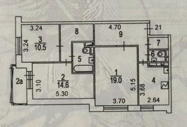 3-комнатная 76.6 м2 в ЖК undefined корпус null этаж 7