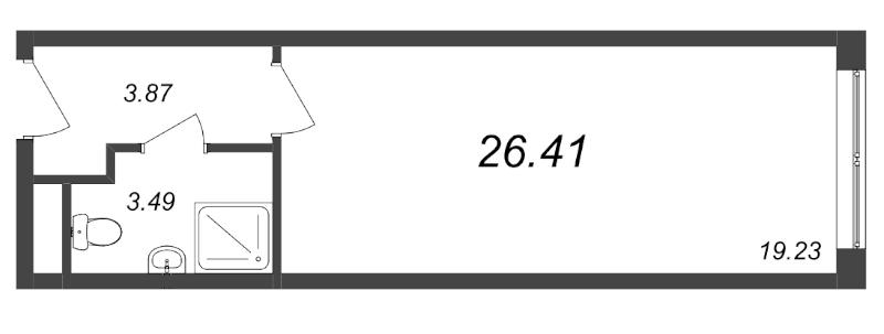 Студия 26 м2 в ЖК Начало корпус null этаж 13