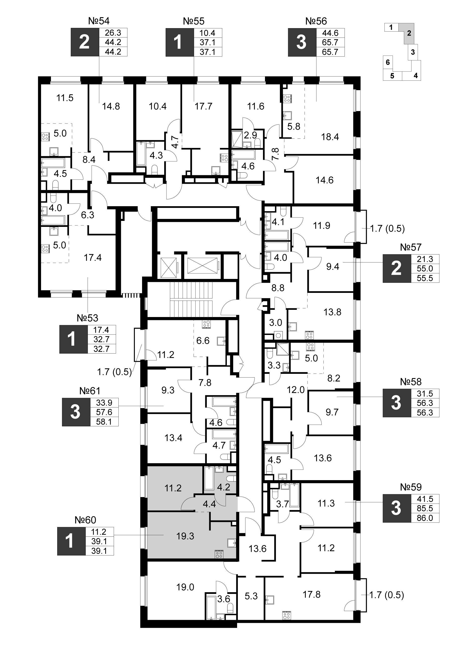 1-комнатная 39 м2 в ЖК Станиславский корпус null этаж 5