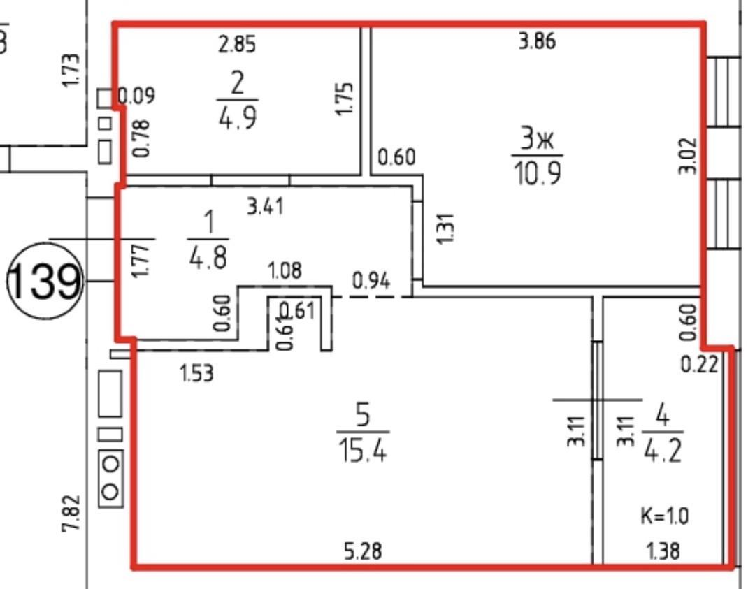 1-комнатная 36 м2 в ЖК undefined корпус null этаж 5