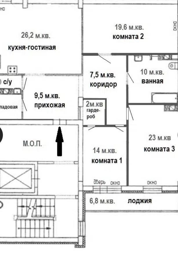 3-комнатная 110.6 м2 в ЖК undefined корпус null этаж 9