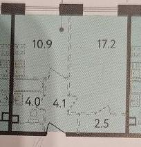 1-комнатная 40.9 м2 в ЖК undefined корпус null этаж 2