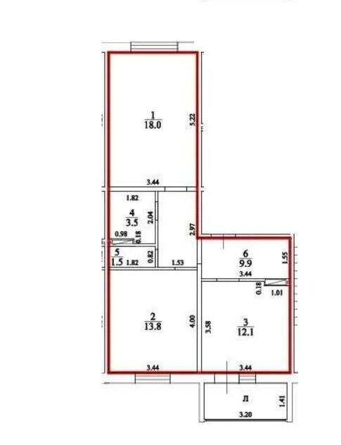 2-комнатная 58.8 м2 в ЖК undefined корпус null этаж 5