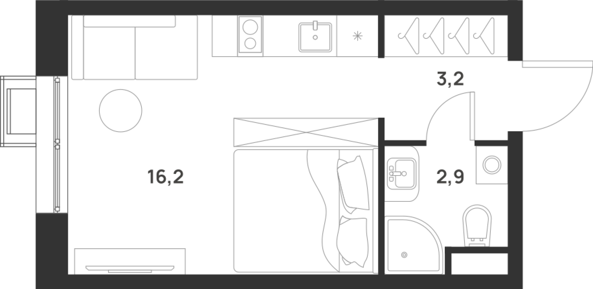 Студия 22 м2 в ЖК Foreville корпус null этаж 12