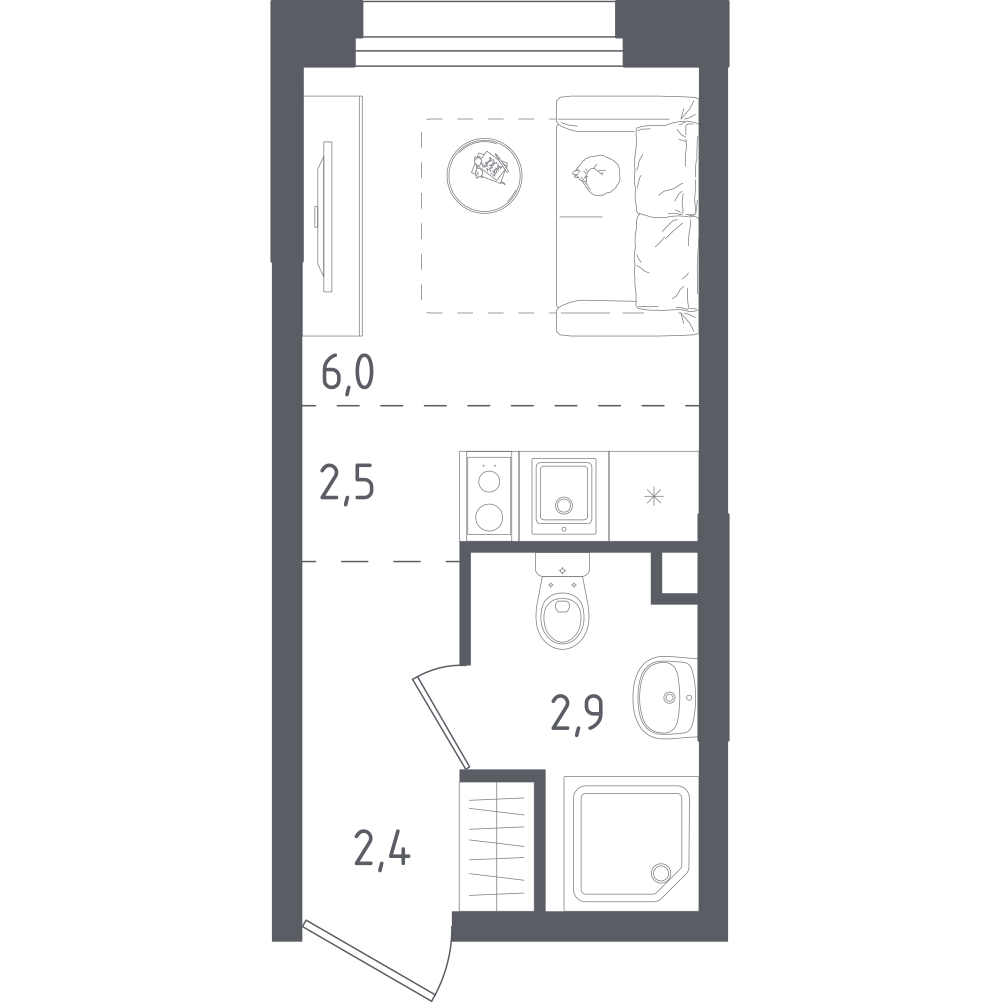 Студия 13 м2 в ЖК Ольховый Квартал корпус null этаж 1