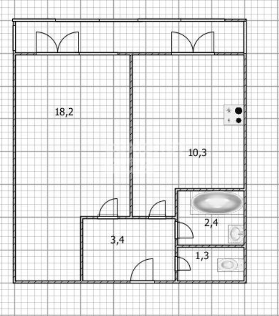 1-комнатная 34.9 м2 в ЖК undefined корпус null этаж 12