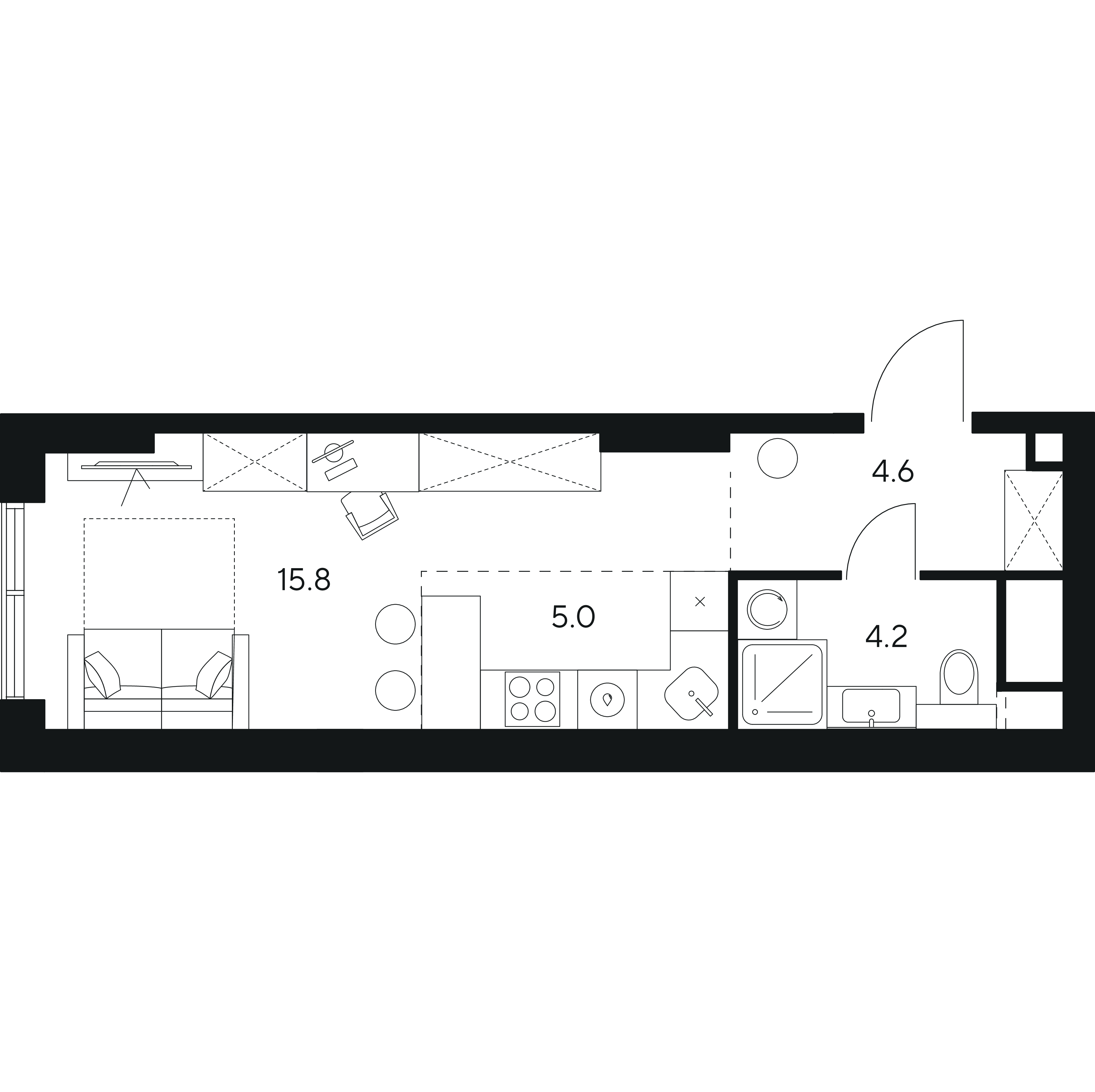 Студия 29 м2 в ЖК NEXUS by Akvilon корпус null этаж 15