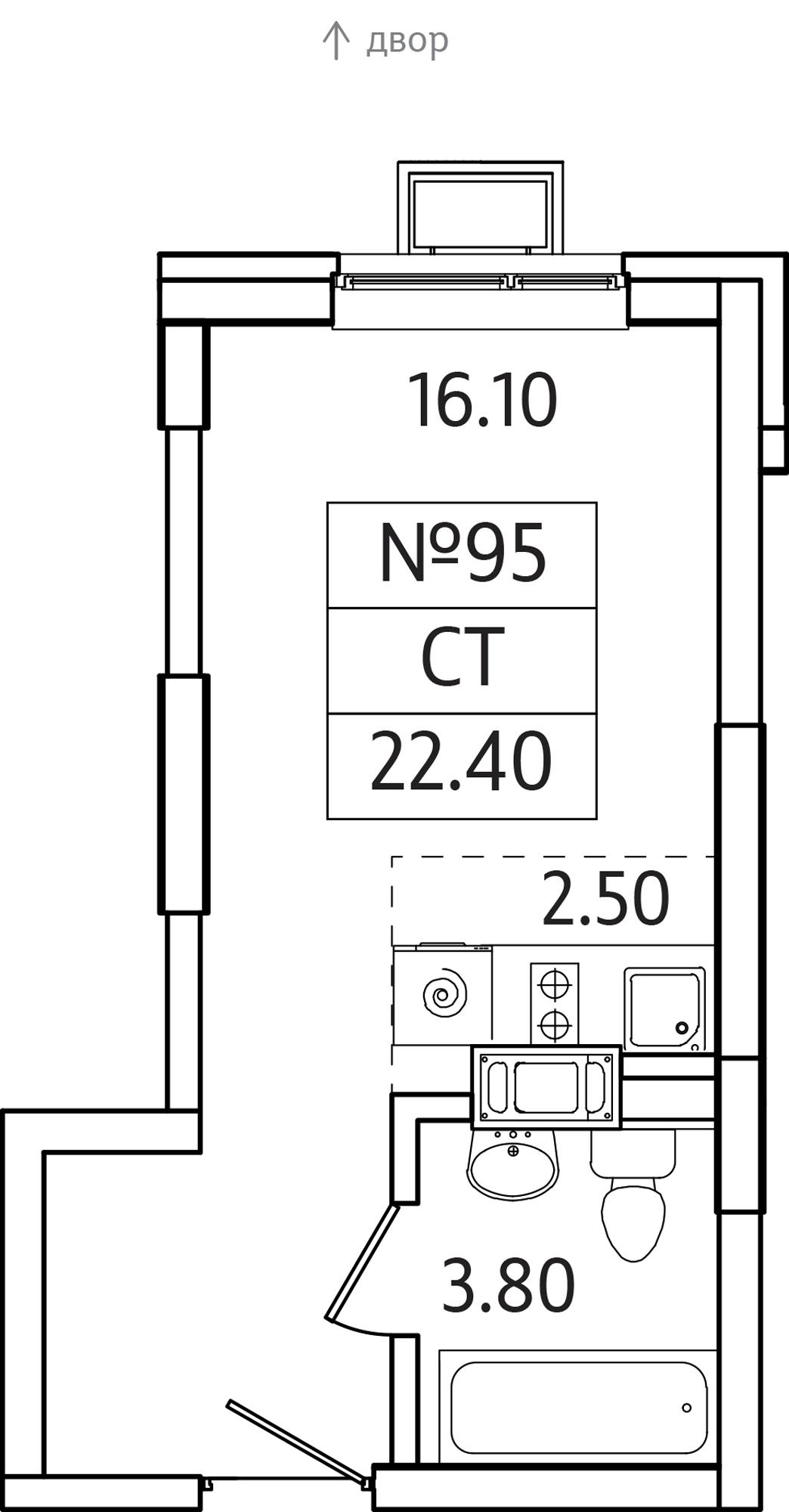 Студия 22 м2 в ЖК Видный Берег-2 корпус null этаж 12