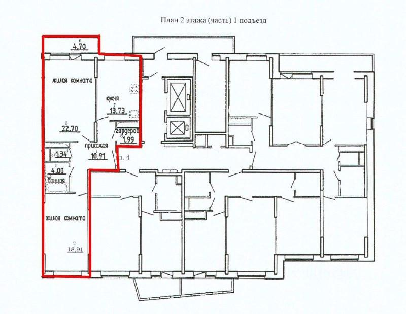 2-комнатная 78.3 м2 в ЖК undefined корпус null этаж 2