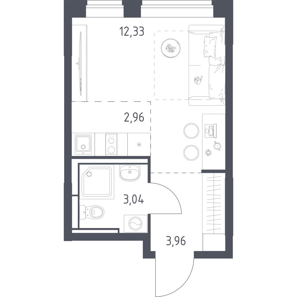 Студия 22 м2 в ЖК Богдановский Лес корпус null этаж 3