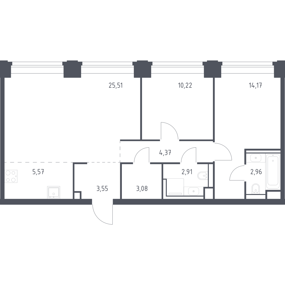Студия 72 м2 в ЖК NOVA корпус null этаж 13