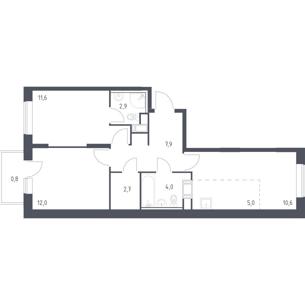 Студия 57 м2 в ЖК Цветочные поляны корпус null этаж 9