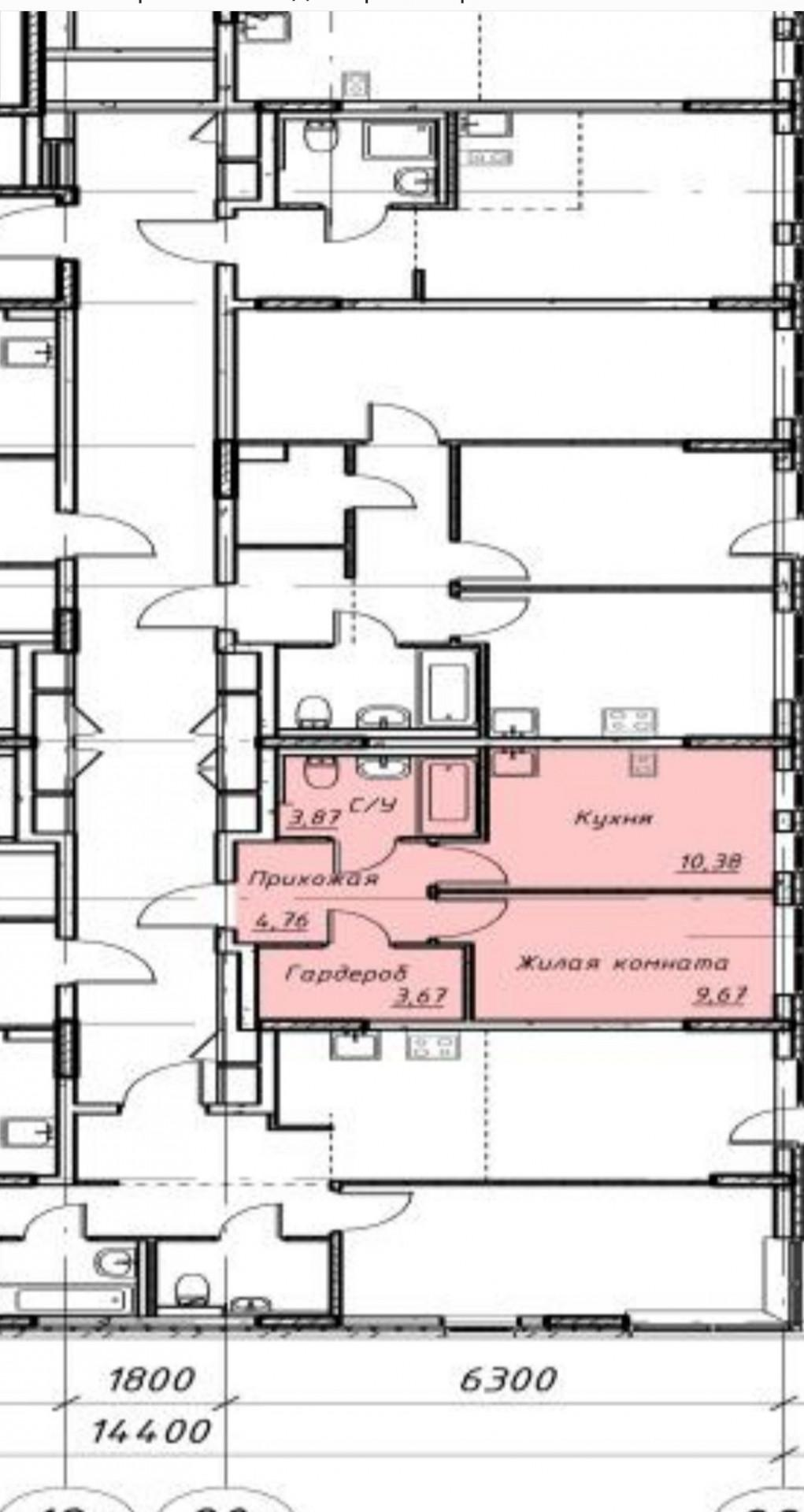 1-комнатная 32 м2 в ЖК undefined корпус null этаж 4