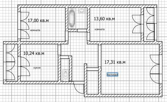3-комнатная 80 м2 в ЖК undefined корпус null этаж 1