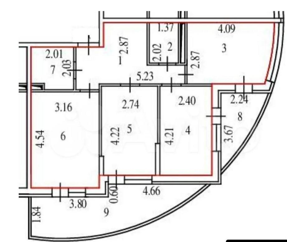 3-комнатная 63 м2 в ЖК undefined корпус null этаж 4