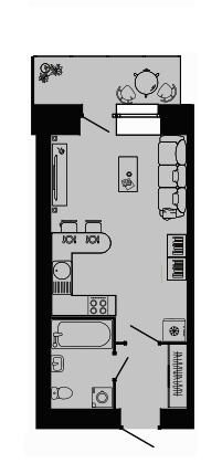 Студия 26.9 м2 в ЖК undefined корпус null этаж 5