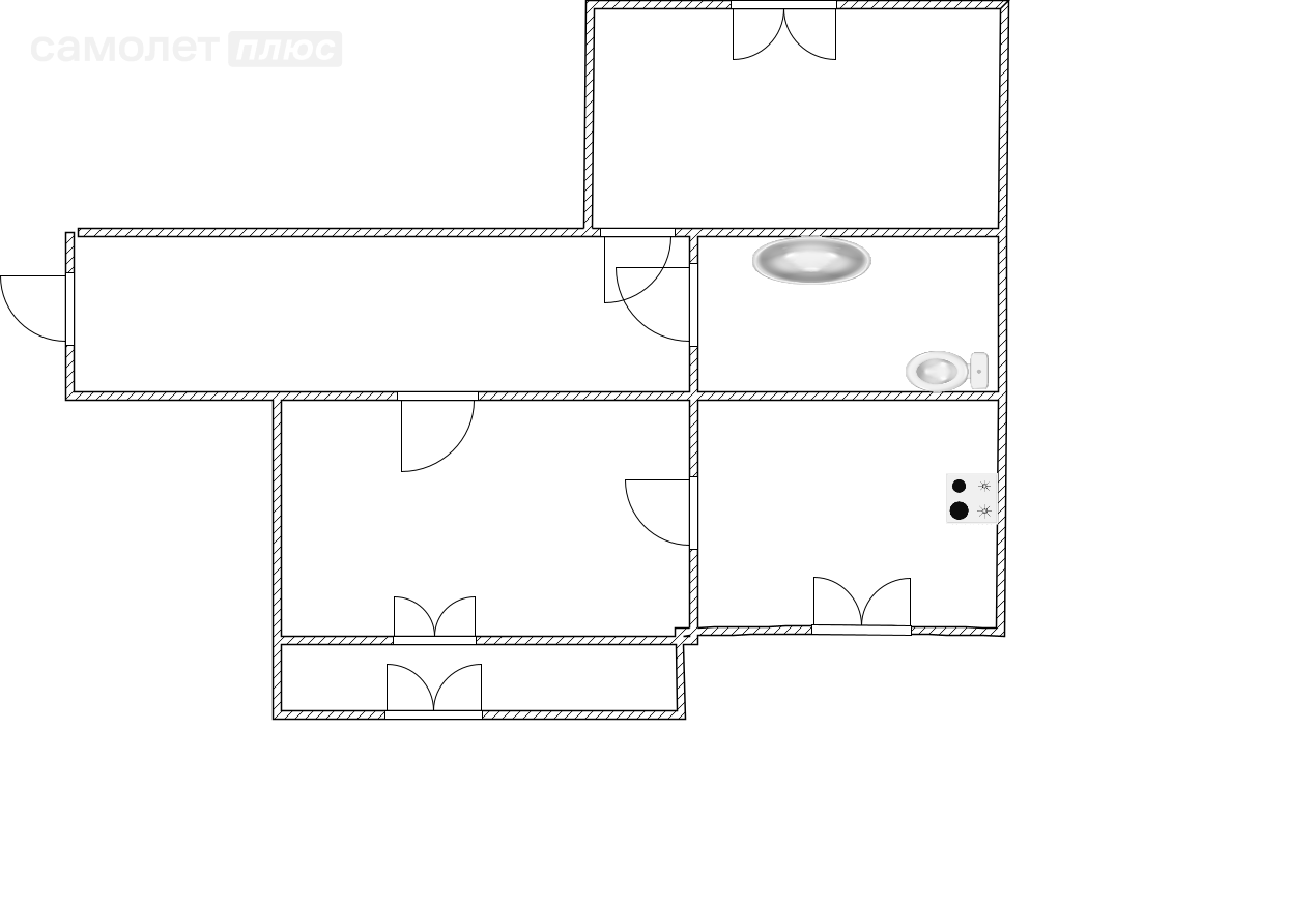 2-комнатная 54.5 м2 в ЖК undefined корпус undefined этаж null