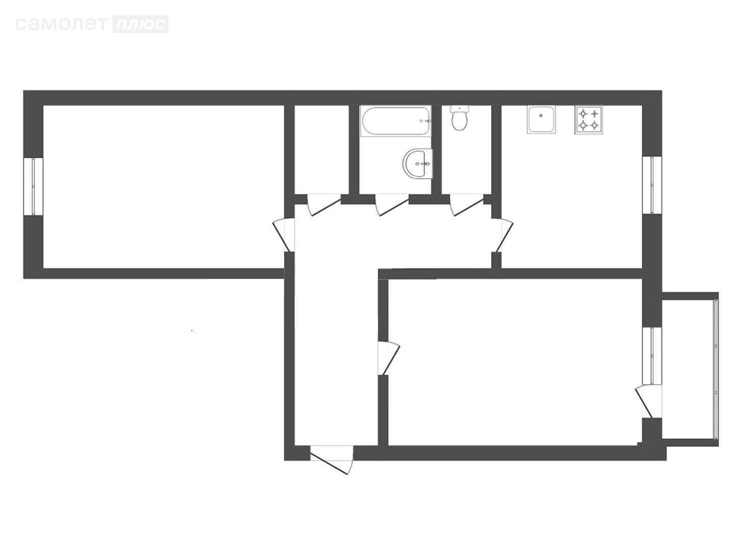 2-комнатная 48.7 м2 в ЖК undefined корпус undefined этаж null