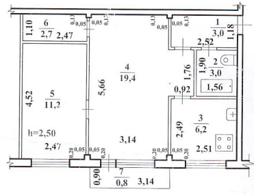 2-комнатная 44.4 м2 в ЖК undefined корпус undefined этаж null