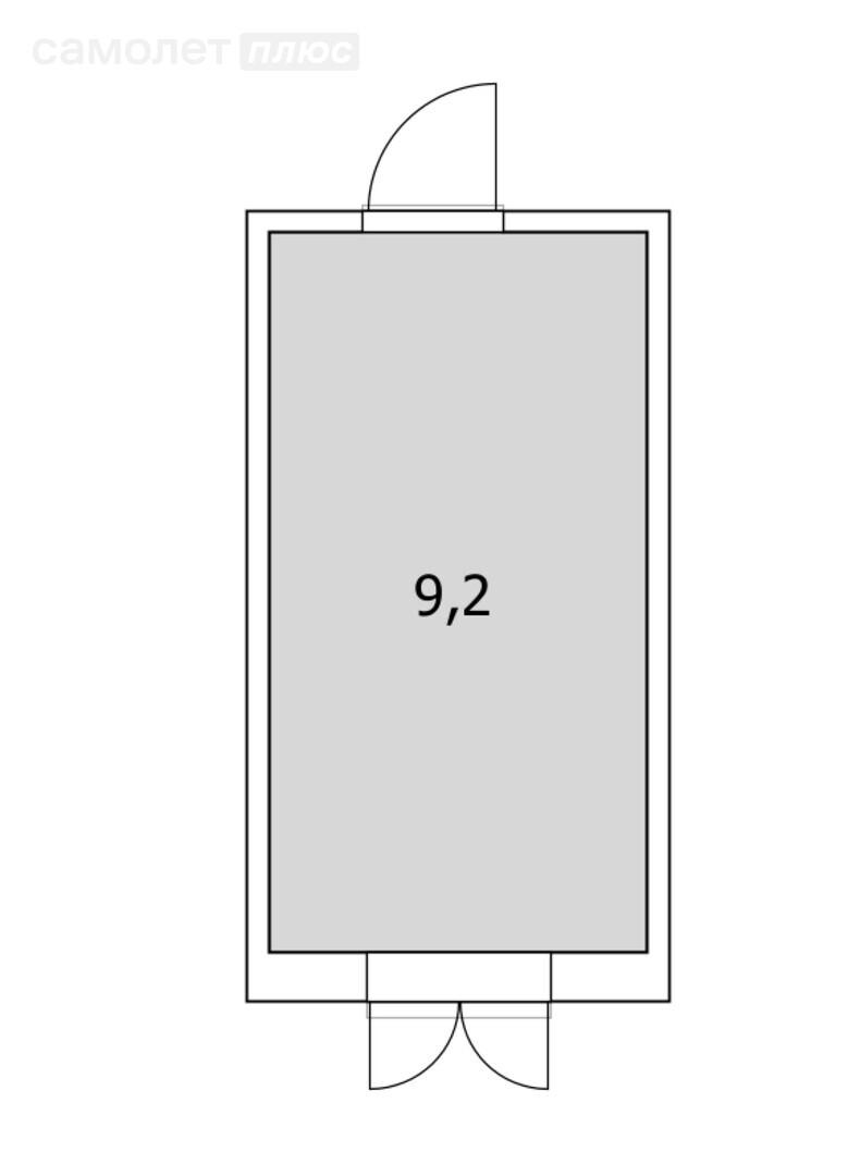 1-комнатная 9.2 м2 в ЖК undefined корпус undefined этаж 2
