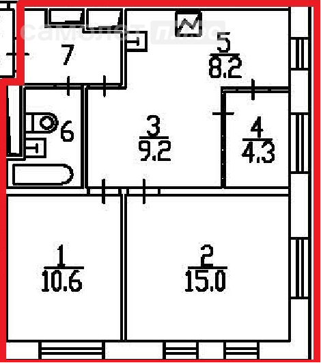 2-комнатная 55.8 м2 в ЖК undefined корпус undefined этаж 2