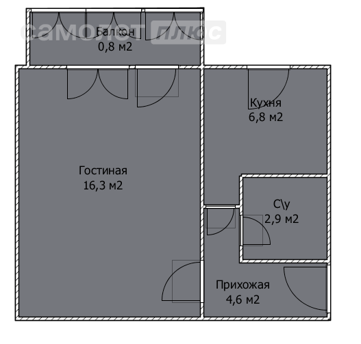 1-комнатная 31.4 м2 в ЖК undefined корпус undefined этаж 2