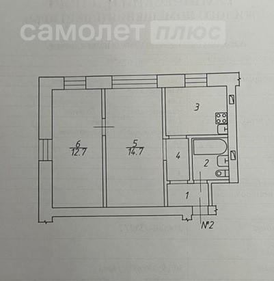 2-комнатная 41.4 м2 в ЖК undefined корпус undefined этаж 1