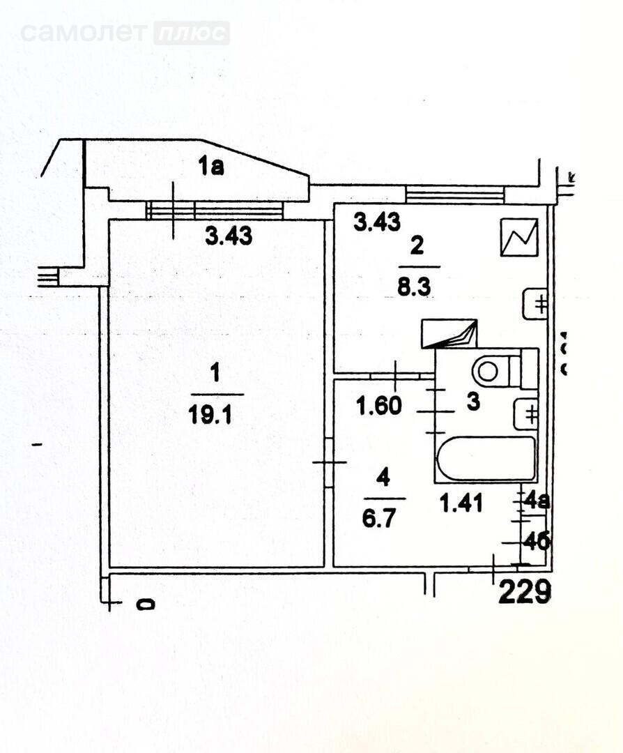 1-комнатная 37.8 м2 в ЖК undefined корпус undefined этаж null