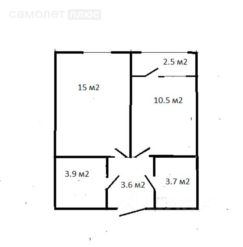 1-комнатная 39.2 м2 в ЖК undefined корпус undefined этаж null