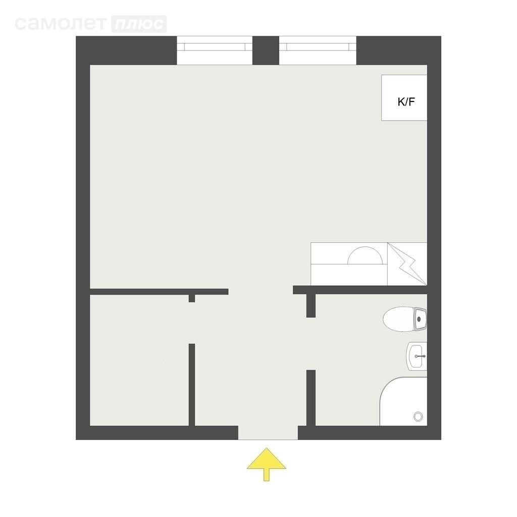 1-комнатная 48.5 м2 в ЖК undefined корпус undefined этаж 4
