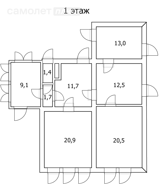 дом 126,5 м² площадью 126.5 м² в Казани | Самолет Плюс