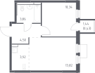 2-комнатная квартира, 36,9&nbsp;м²