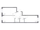 3-комнатная квартира, 59,5&nbsp;м²