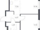 2-комнатная квартира, 37&nbsp;м²